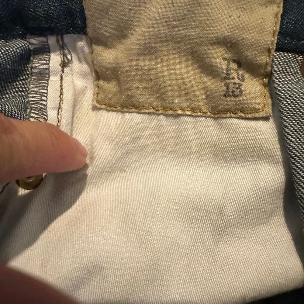 R13 blue harem denim jeans cropped pleated pants sz 24 unique rare made in Italy - Picture 10 of 14